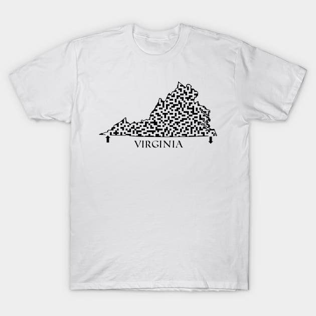 State of Virginia Maze T-Shirt by gorff